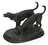 BRONZE HUNTING DOG STATUE
