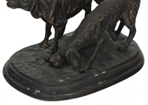 BRONZE HUNTING DOG STATUE