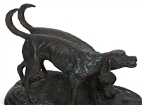 BRONZE HUNTING DOG STATUE