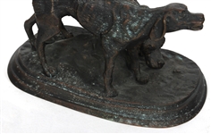 BRONZE HUNTING DOG STATUE