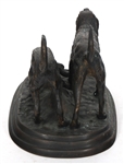 BRONZE HUNTING DOG STATUE
