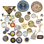 US MIILTARY CHALLENGE COINS, KEY CHAINS, & PATCHES