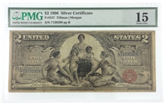 1896 US $2 SILVER CERTIFICATE Fr.247 PMG F15