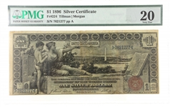 1896 US $1 SILVER CERTIFICATE Fr.244 PMG VF20