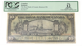 1913 ROYAL BANK OF CANADA $10 NOTE PMG F12