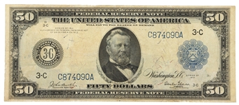 1914 US $50 FEDERAL RESERVE NOTE Fr.1033