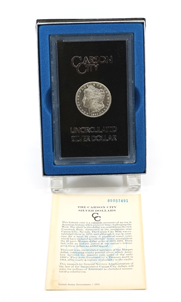 1885-CC CARSON CITY US SILVER GSA MORGAN DOLLAR COIN