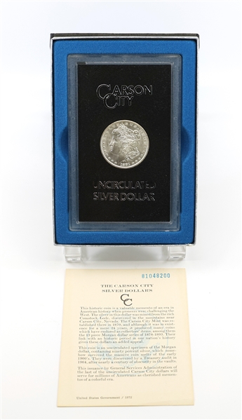 1881-CC CARSON CITY US SILVER GSA MORGAN DOLLAR COIN