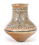 PERUVIAN SHIPIBO POTTERY AINBO CHOMO WATER VESSEL