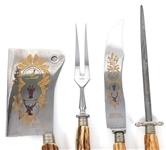 KLA-TRA-SO GERMAN STEEL HORN HANDLE CARVING SET