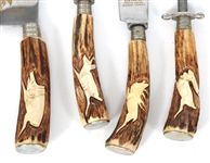 KLA-TRA-SO GERMAN STEEL HORN HANDLE CARVING SET