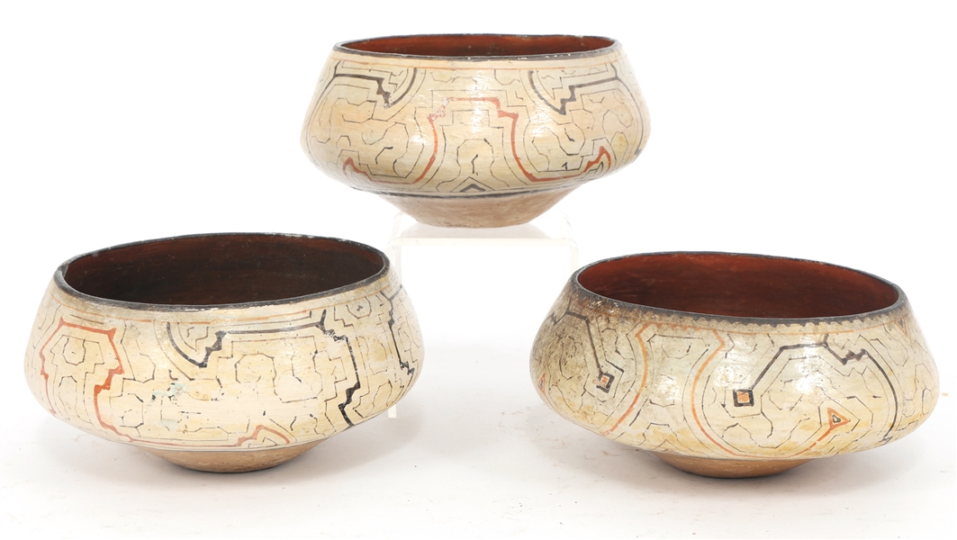 PERUVIAN SHIPIBO POTTERY MASATO BOWLS 