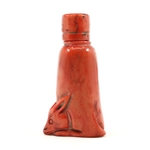 CHINESE RED CORAL HARE SNUFF BOTTLE