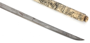 JAPANESE SECTIONAL BONE WAKIZASHI SWORD