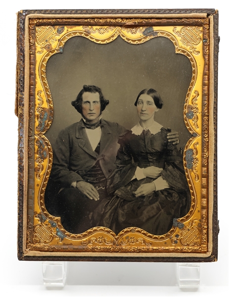1/2 PLATE AMBROTYPE IMAGE OF COUPLE