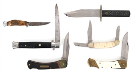 FOLDING & FIXED BLADE KNIVES - LOT OF 6