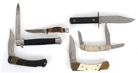 FOLDING & FIXED BLADE KNIVES - LOT OF 6