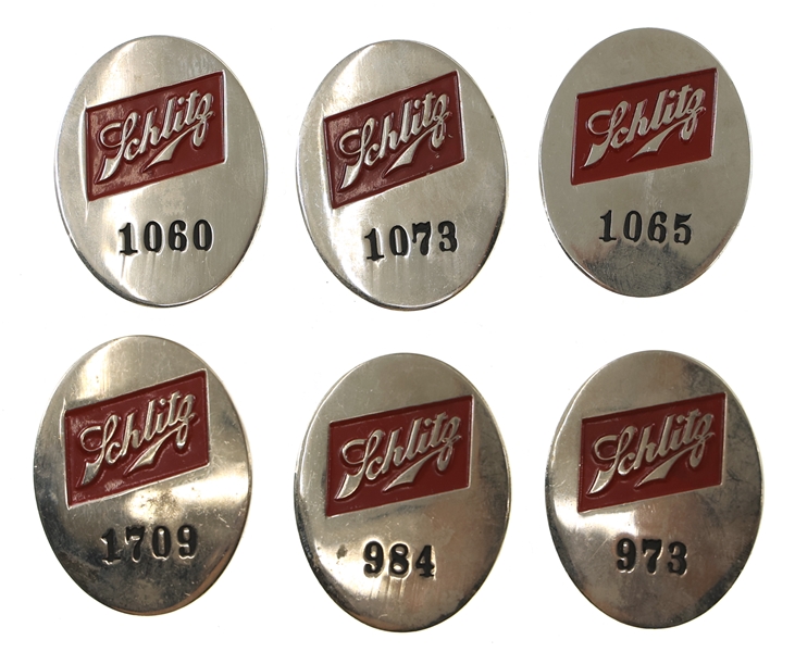 1950s SCHLITZ BREWERY EMPLOYEE BADGES