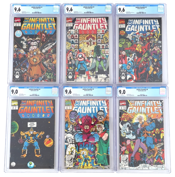 MARVEL THE INFINITY GAUNTLET COMICS #1-6 CGC GRADED