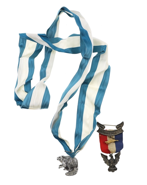 BOY SCOUTS BSA SILVER BEAVER AWARD & EAGLE RANK BADGE