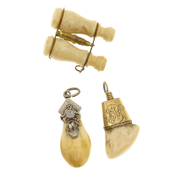 10K GOLD & GOLD FILLED FRATERNAL ELK TOOTH PENDANTS