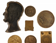 BRONZE MEDALLIONS & PLAQUES - LINCOLN, RUSSIAN, INSURANCE