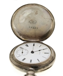 A.W. WALTHAM COIN SILVER POCKET WATCH