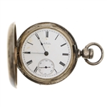 A.W. WALTHAM COIN SILVER POCKET WATCH