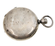 A.W. WALTHAM COIN SILVER POCKET WATCH