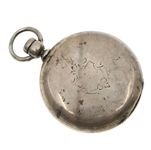 A.W. WALTHAM COIN SILVER POCKET WATCH