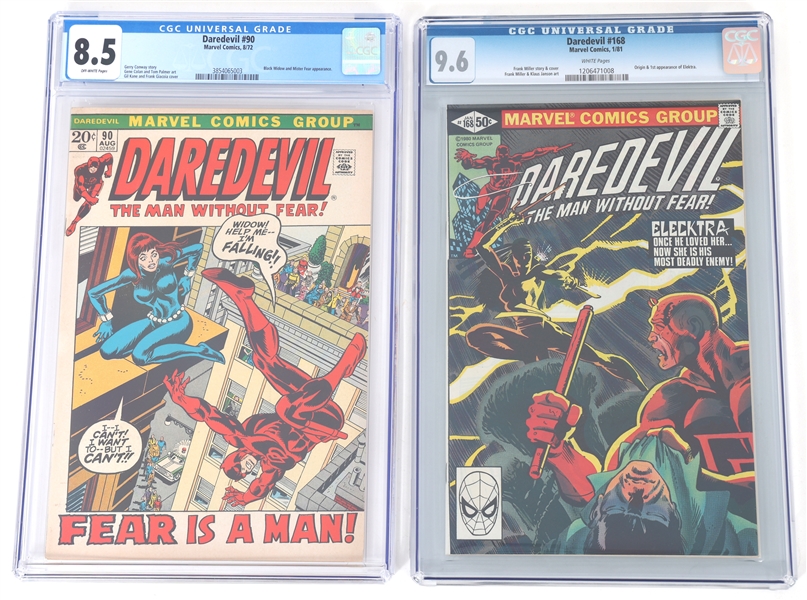 MARVEL DAREDEVIL CGC GRADED COMIC BOOKS VF+ TO NM+