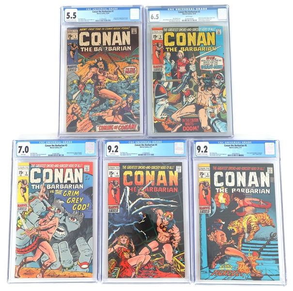 MARVEL CONAN THE BARBARIAN CGC GRADED COMICS #1-5