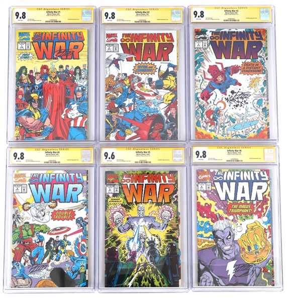 MARVEL INFINITY WAR SIGNED COMIC BOOKS #1-6 CGC GRADED