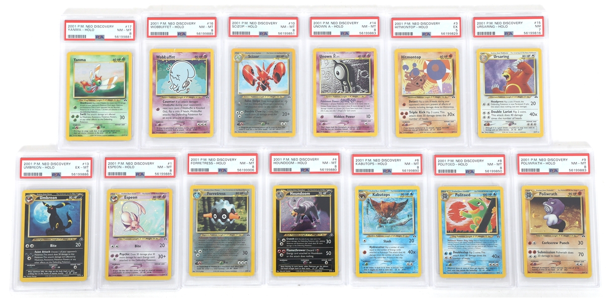 POKEMON 2001 NEO DISCOVERY HOLO PSA GRADED CARDS