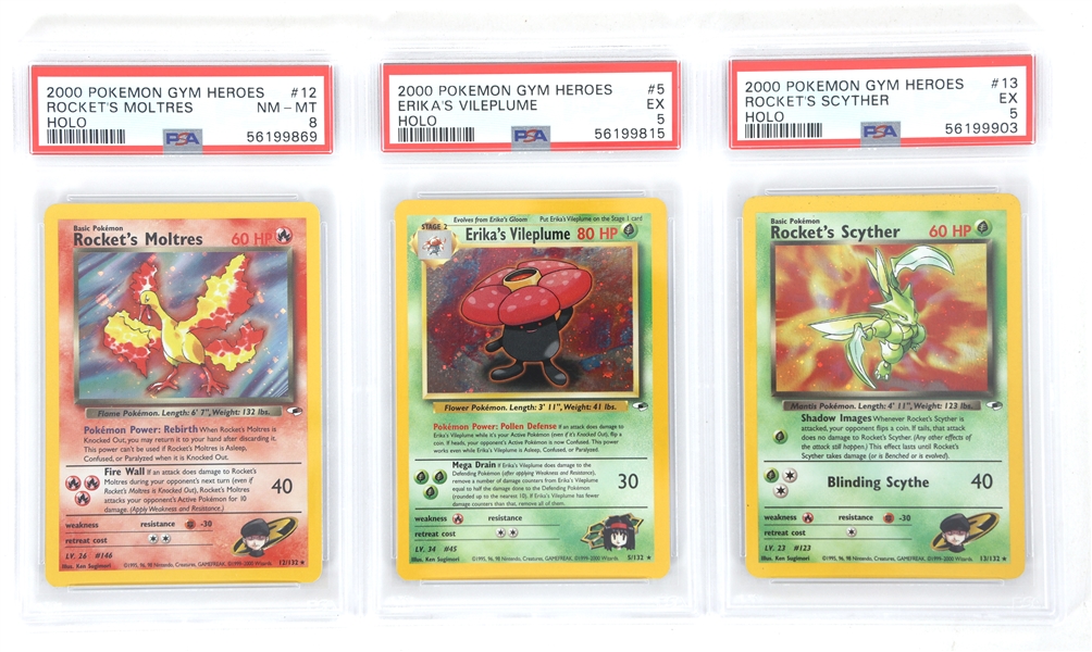 POKEMON 2000S GYM HEROES HOLO CARDS PSA GRADED