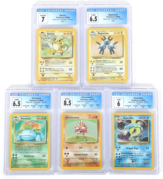 POKEMON 1999 BASE SET UNLIMITED HOLO CARDS CGC GRADED
