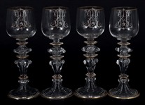 ART NOUVEAU GLASSES CLARET SAUCER FRITZ HECKERT & MORE