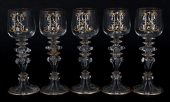 ART NOUVEAU GLASSES CLARET SAUCER FRITZ HECKERT & MORE
