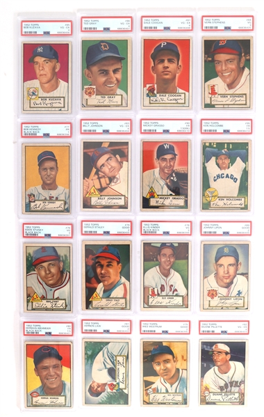 1952 TOPPS BASEBALL CARDS PSA GRADED 