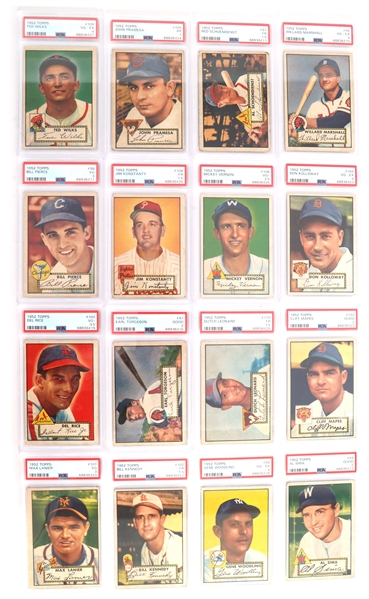1952 TOPPS BASEBALL CARDS PSA GRADED