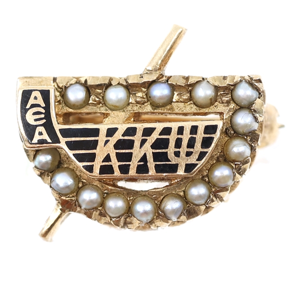 10K YELLOW GOLD KAPPA KAPPA PSI CROWN PEARL BADGE