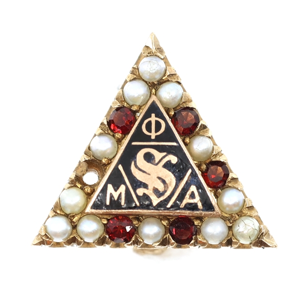 10K YELLOW GOLD PHI MU ALPHA SINFONIA FRATERNITY PIN