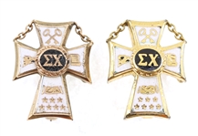 10K YELLOW GOLD SIGMA CHI FRATERNAL BADGE PINS