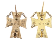 10K YELLOW GOLD SIGMA CHI FRATERNAL BADGE PINS