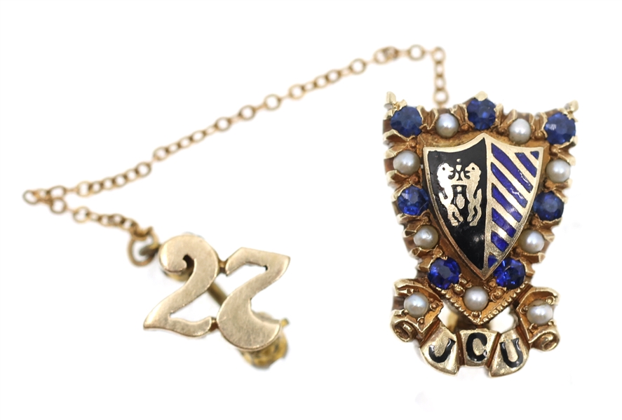 10K YELLOW GOLD JOHN CARROLL UNIVERSITY BADGE PIN