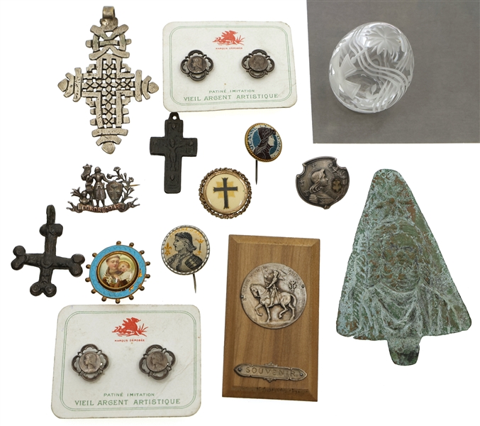 CHRISTIAN ICON JEWELRY, CROSSES, & FABERGE GLASS EGG