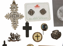 CHRISTIAN ICON JEWELRY, CROSSES, & FABERGE GLASS EGG