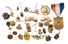 GOLD FILLED EMPLOYEE SERVICE MERIT BADGES, PINS, & MORE