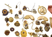 GOLD FILLED EMPLOYEE SERVICE MERIT BADGES, PINS, & MORE