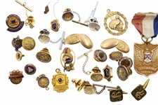 GOLD FILLED EMPLOYEE SERVICE MERIT BADGES, PINS, & MORE